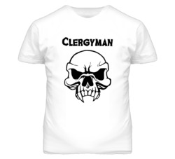 Clergyman Skull Design Mens T Shirt