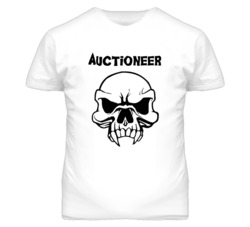 Auctioneer Skull Design Mens T Shirt