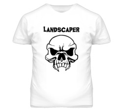 Landscaper Skull Design Mens T Shirt