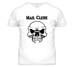 Mail Clerk Skull Design Mens T Shirt