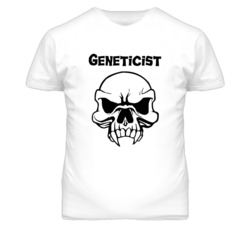 Geneticist Skull Design Mens T Shirt