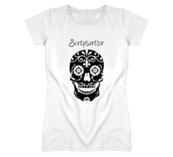 Scriptwriter Skull Design Cool Ladies T Shirt