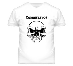 Conservator Skull Design Mens T Shirt