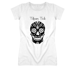 Telecom Tech Skull Design Cool Ladies T Shirt