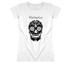 Veterinarian  Skull Design Cool Ladies T Shirt
