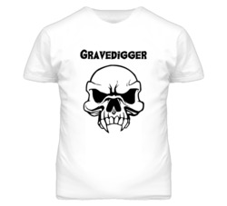 Gravedigger Skull Design Mens T Shirt