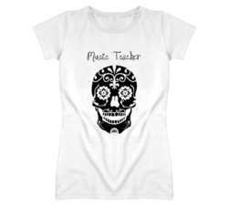 Music Teacher Skull Design Cool Ladies T Shirt