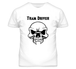 Tram Driver Skull Design Mens T Shirt