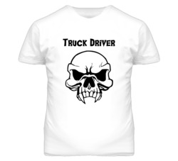 Truck Driver Skull Design Mens T Shirt