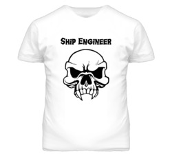 Ship Engineer Skull Design Mens T Shirt