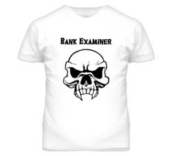 Bank Examiner Skull Design Mens T Shirt