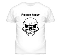 Freight Agent Skull Design Mens T Shirt