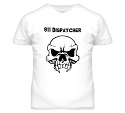 911 Dispatcher Skull Design Mens T Shirt