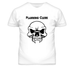 Planning Clerk Skull Design Mens T Shirt