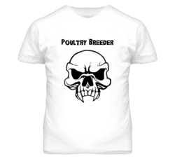 Poultry Breeder Skull Design Mens T Shirt