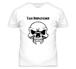 Taxi Dispatcher Skull Design Mens T Shirt