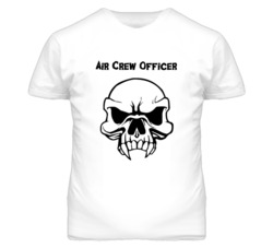 Air Crew Officer Skull Design Mens T Shirt