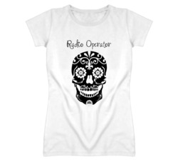 Radio Operator Skull Design Cool Ladies T Shirt