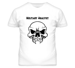 Military Analyst Skull Design Mens T Shirt