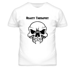 Beauty Therapist Skull Design Mens T Shirt