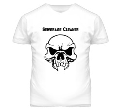 Sewerage Cleaner Skull Design Mens T Shirt