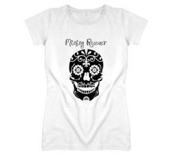 Mining Rescuer Skull Design Cool Ladies T Shirt