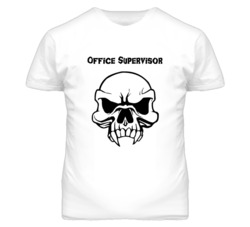 Office Supervisor Skull Design Mens T Shirt