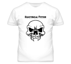 Electrical Fitter Skull Design Mens T Shirt