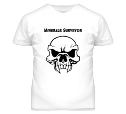 Minerals Surveyor Skull Design Mens T Shirt