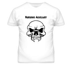Nursing Auxiliary Skull Design Mens T Shirt