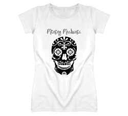 Mining Mechanic Skull Design Cool Ladies T Shirt