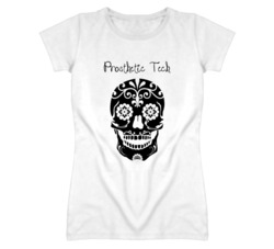 Prosthetic Tech Skull Design Cool Ladies T Shirt