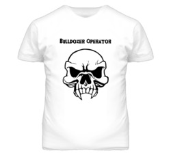 Bulldozer Operator Skull Design Mens T Shirt