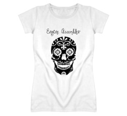 Engine Assembler Skull Design Cool Ladies T Shirt