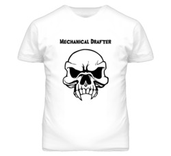 Mechanical Drafter Skull Design Mens T Shirt