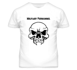 Military Personnel Skull Design Mens T Shirt