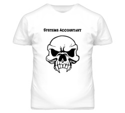Systems Accountant Skull Design Mens T Shirt