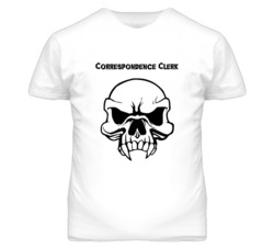 Correspondence Clerk Skull Design Mens T Shirt