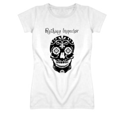 Railway Inspector Skull Design Cool Ladies T Shirt