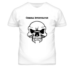 Criminal Investigator Skull Design Mens T Shirt