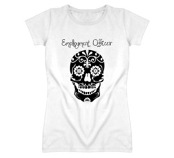 Employment Officer Skull Design Cool Ladies T Shirt
