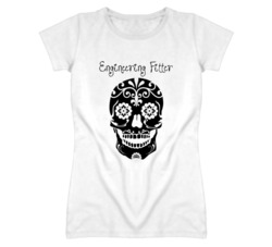 Engineering Fitter Skull Design Cool Ladies T Shirt
