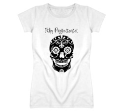 Film Projectionist Skull Design Cool Ladies T Shirt