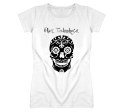Plant Technologist Skull Design Cool Ladies T Shirt