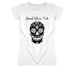 Sound Effects Tech Skull Design Cool Ladies T Shirt