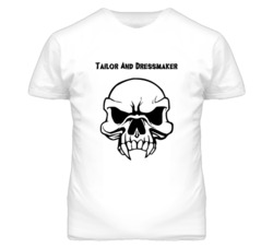 Tailor And Dressmaker Skull Design Mens T Shirt