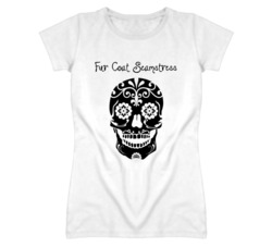 Fur Coat Seamstress Skull Design Cool Ladies T Shirt