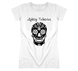 Lighting Technician Skull Design Cool Ladies T Shirt