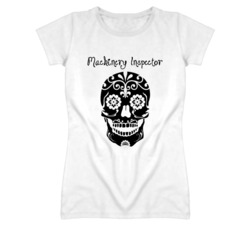 Machinery Inspector Skull Design Cool Ladies T Shirt