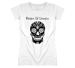 Painter Of Ceramics Skull Design Cool Ladies T Shirt